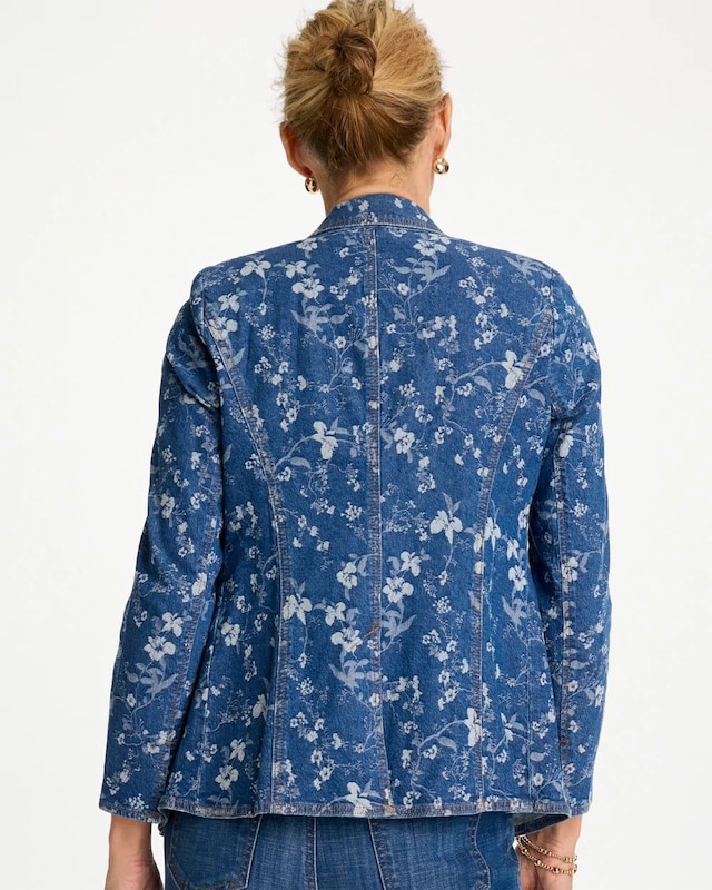 Jacquard Denim Blazer - image 4